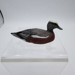 Vtg Decoy Duck Mini Figurine WIlliam J Koelpin AMERICAN WIDGEON 1982 FG 3.5"